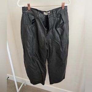 We The Free Black Cropped Leather Pants